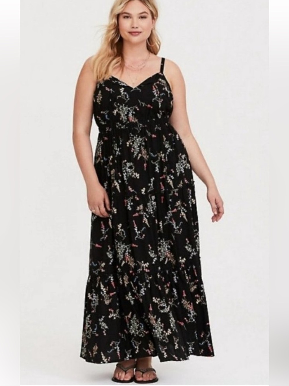 Torrid Black Floral Maxi Dress